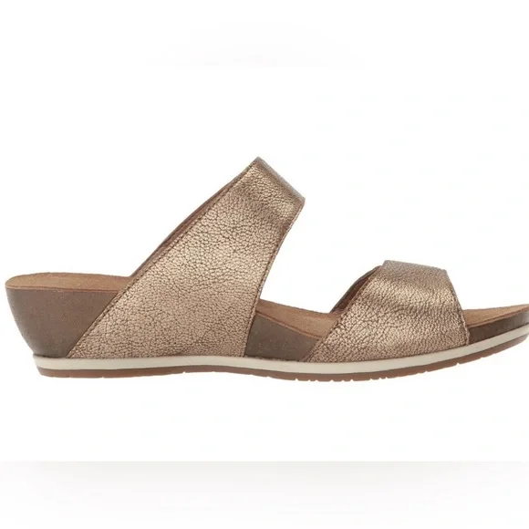 DANSKO Vienna Gold Metallic Sz 40/9 Gold Nappa Casual Slide Flip Flop Sandal - Picture 7 of 15